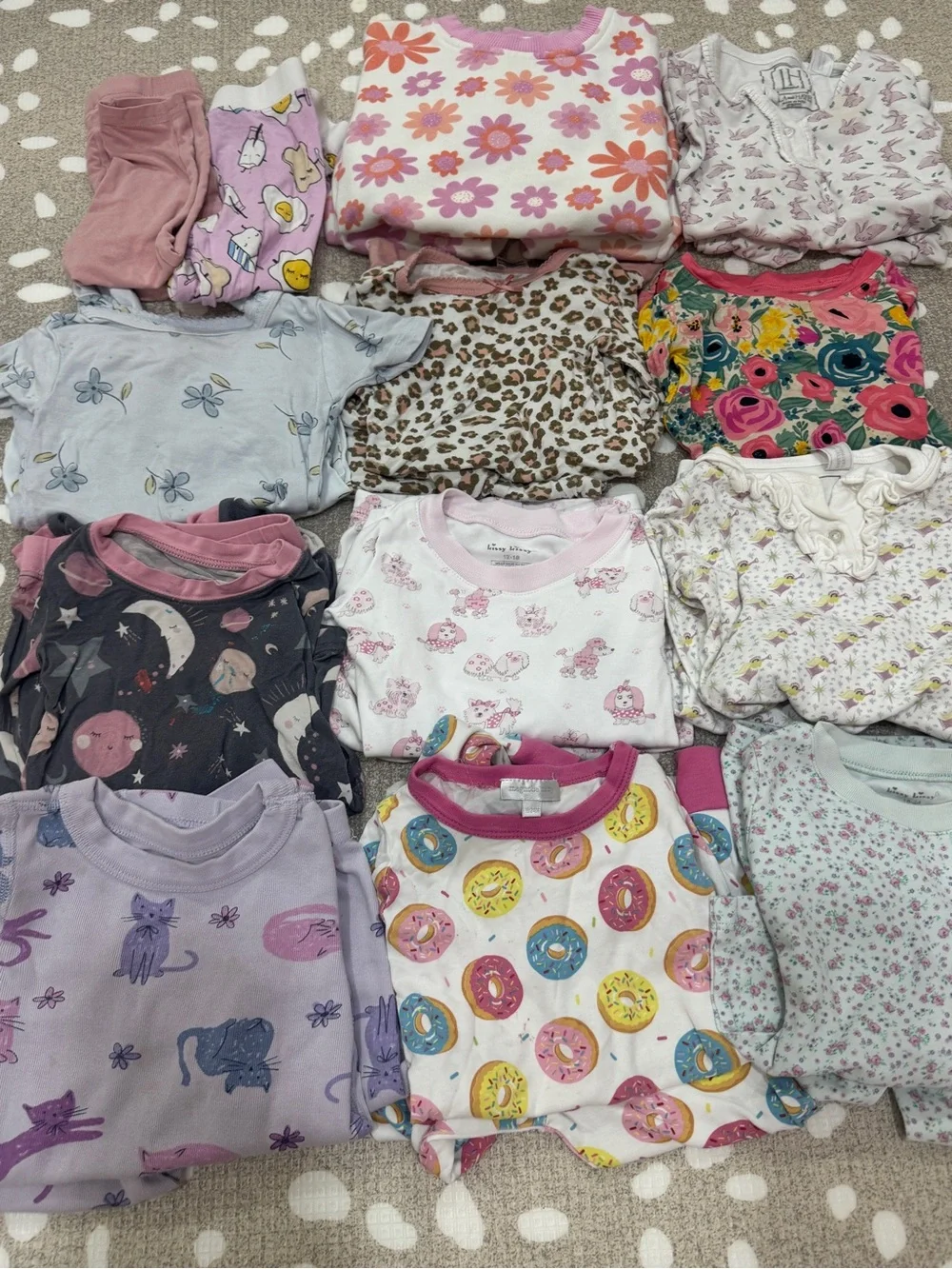 Lot of 22 Bamboo Pajamas set pima kissy kissy baby toddler girl long sleeve pant